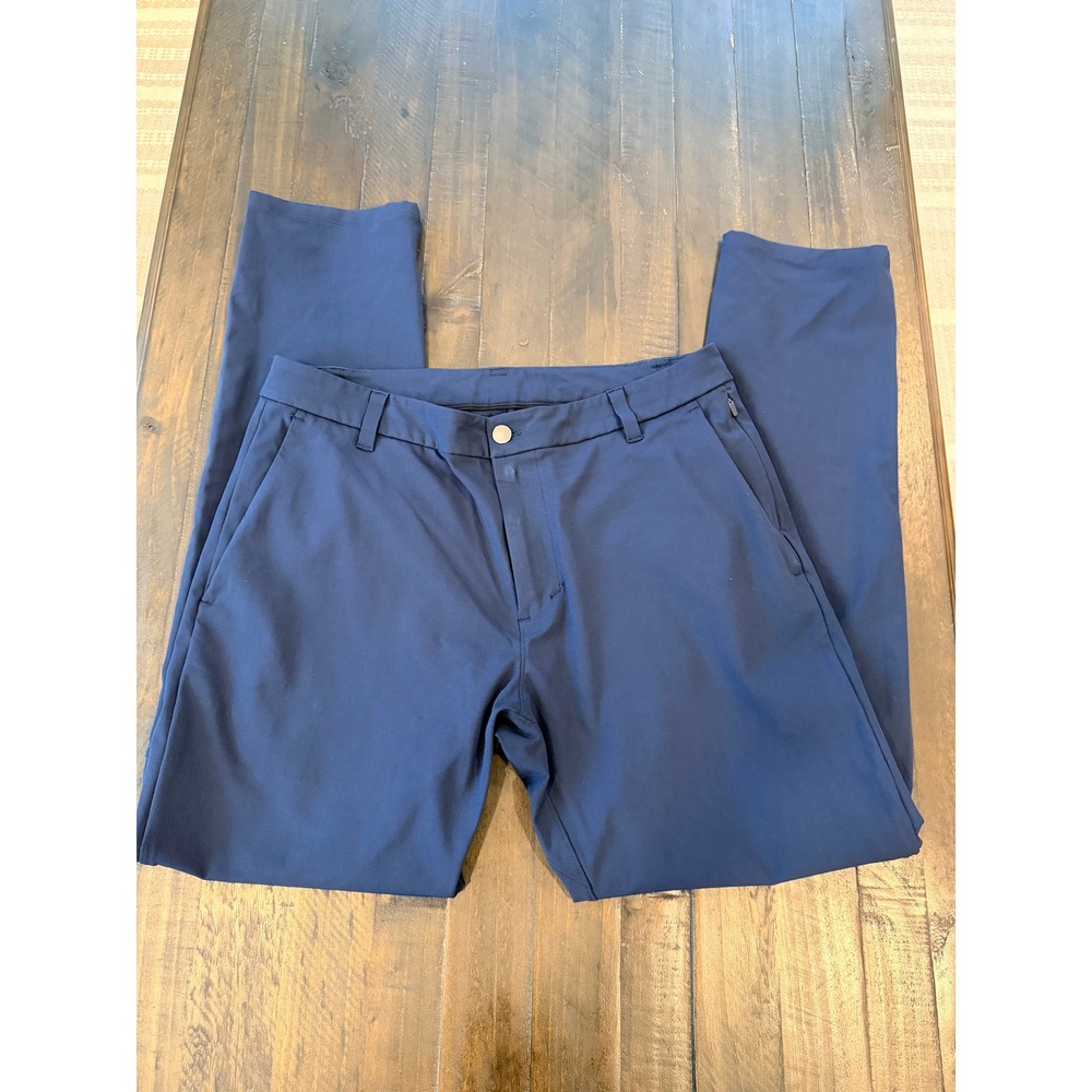 Lululemon Commission Slim-Fit Pant Warpstreme Navy Blue Mens 33x31 LM5AEXS